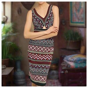 Anthropologie Akemi + Kin Black Embroidered Dress